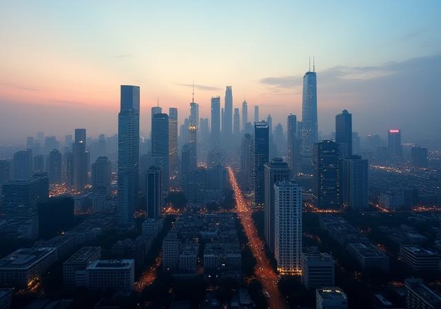 Modern city skyline in India