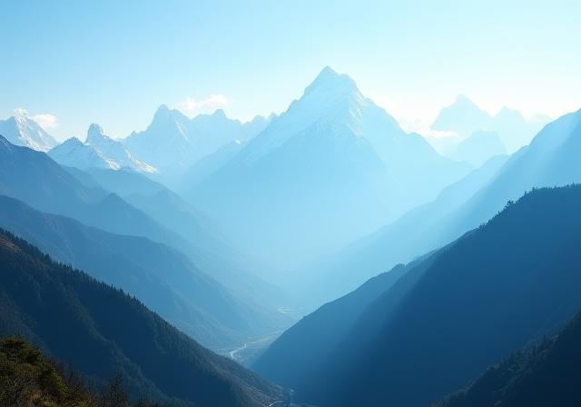 Himalayan mountain landscape in India