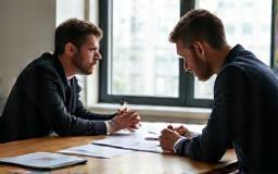 Two people discussing over a table