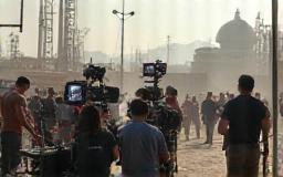 On-set crew and equipment indicating logistical support