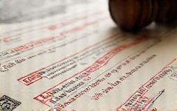 Documents and stamps representing legal permits for filming